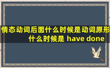 情态动词后面什么时候是动词原形什么时候是 have done